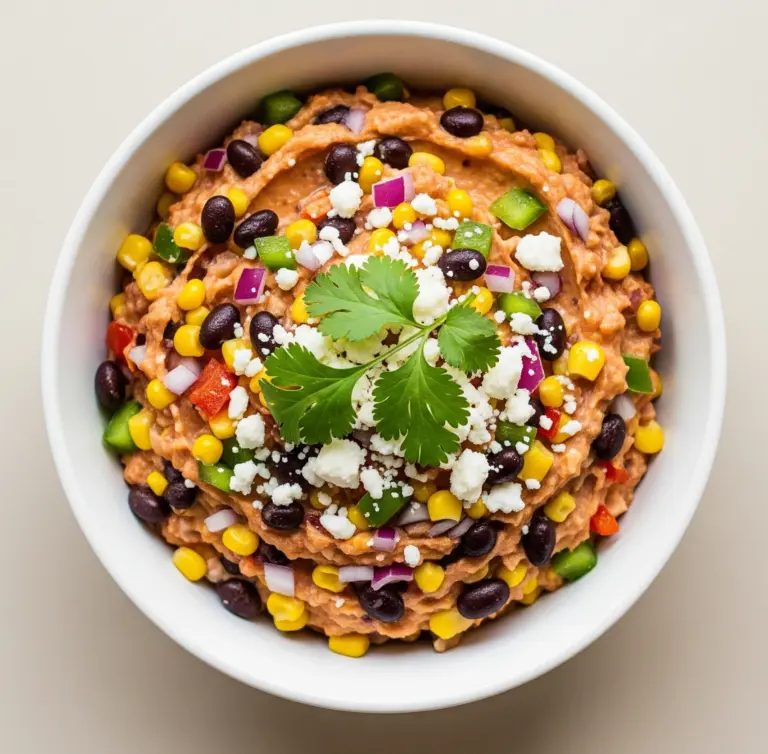 A final serving of the easy black bean corn and feta dip, perfect for your recipe collection