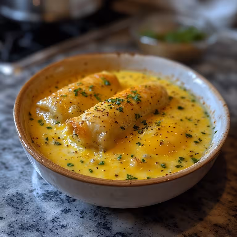 Dipping beef enoki rolls in egg