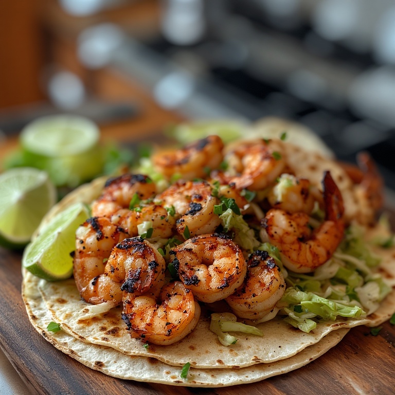 blackened shrimp tacos with Cajun seasoning