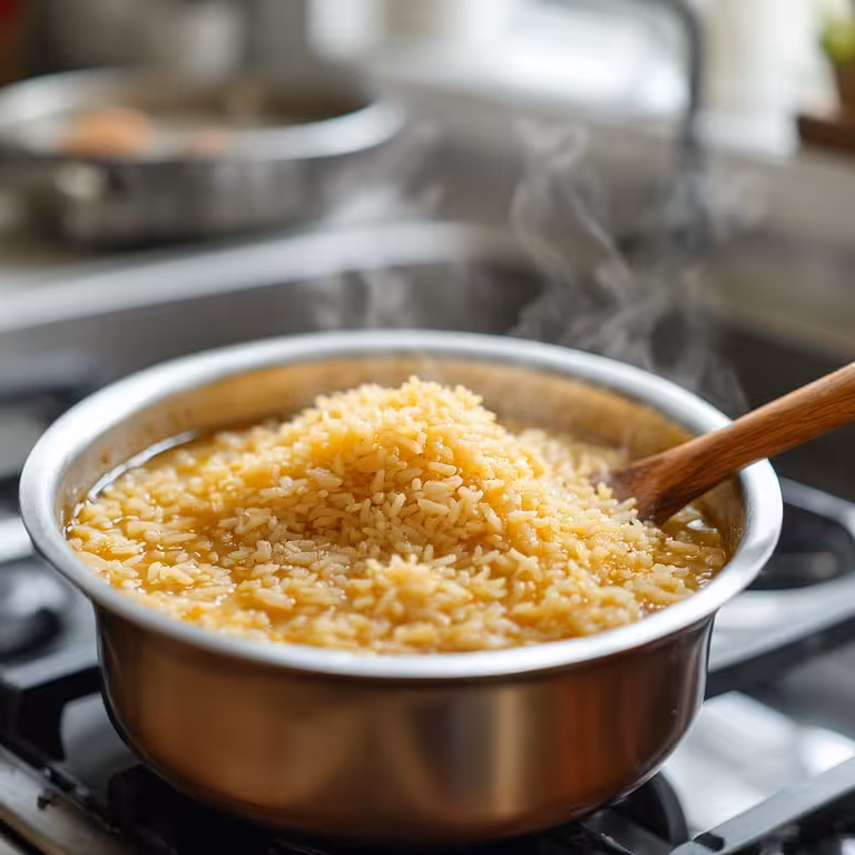  Cooking rice for cheesy rice recipe