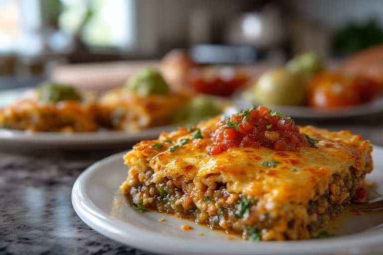 serving best tex mex casserole recipes with toppings