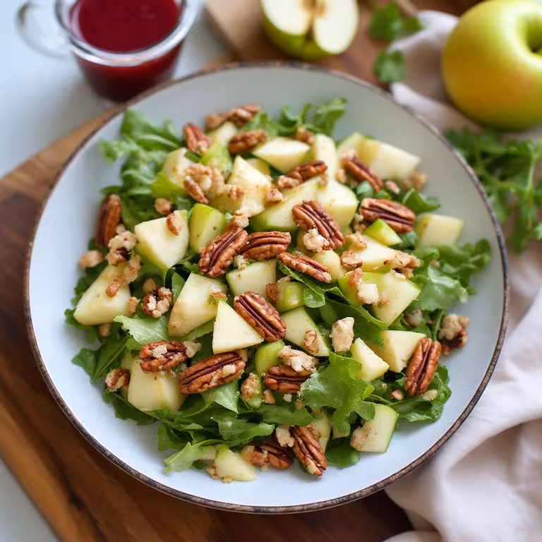 A final shot of the completed Wendy's Apple Pecan Salad recipe.